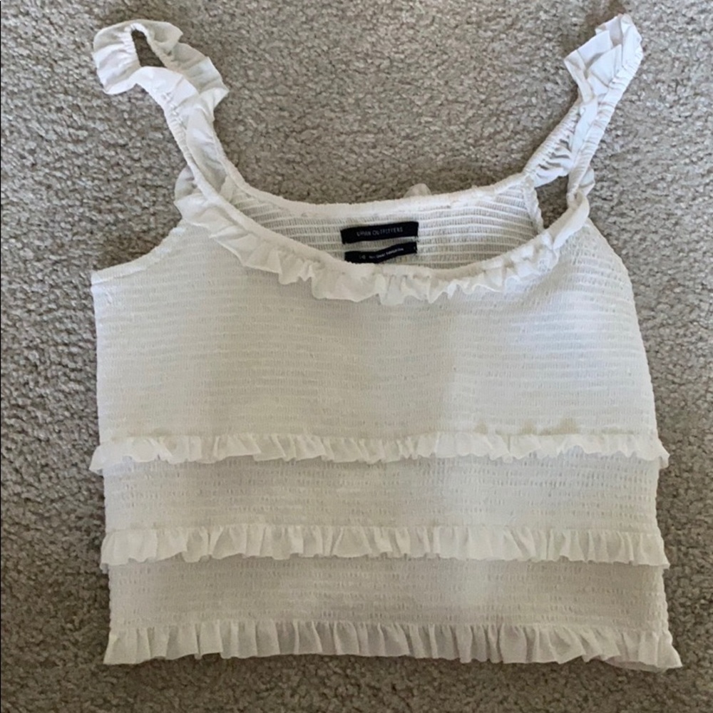 White cropped tank top